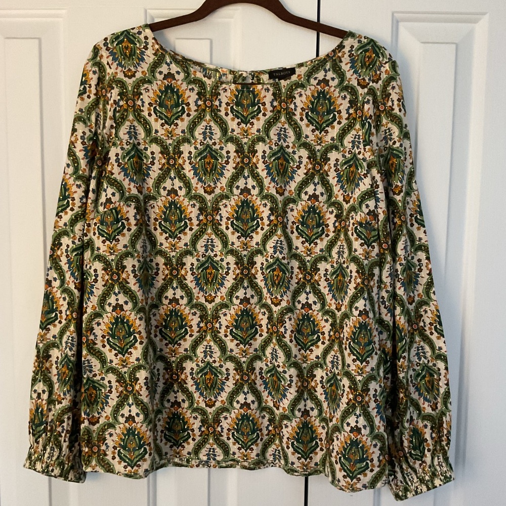 Pretty green and gold top from Talbots